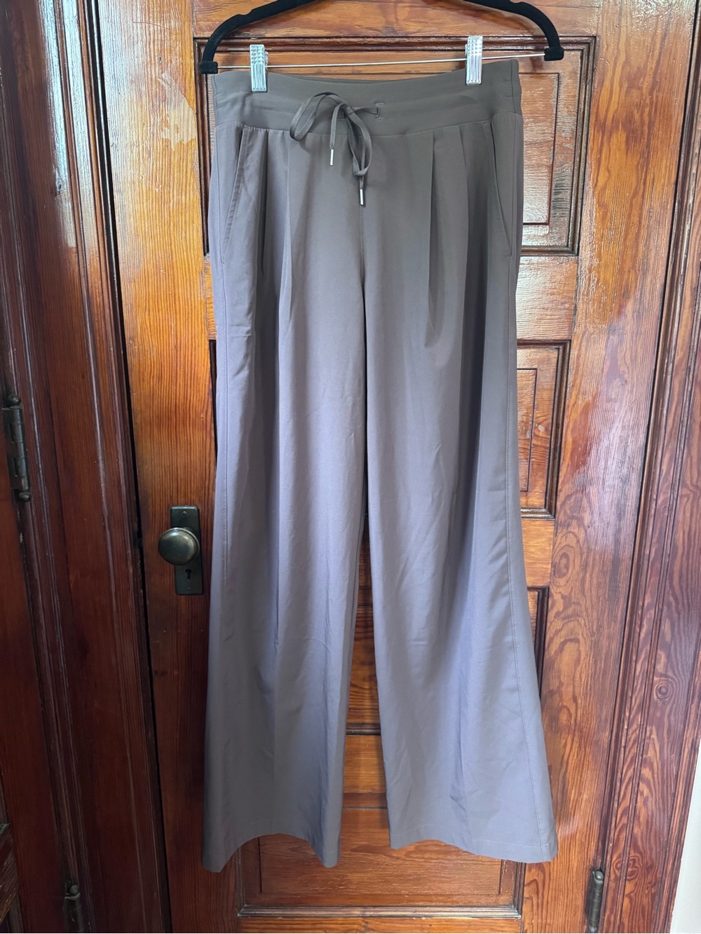 CALIA  Wide-Leg Drawstring Pants Brown Small